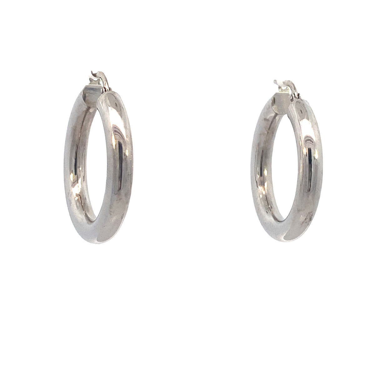 14K White Gold Bold Hoops Earrings | Luby Gold Collection | Luby 