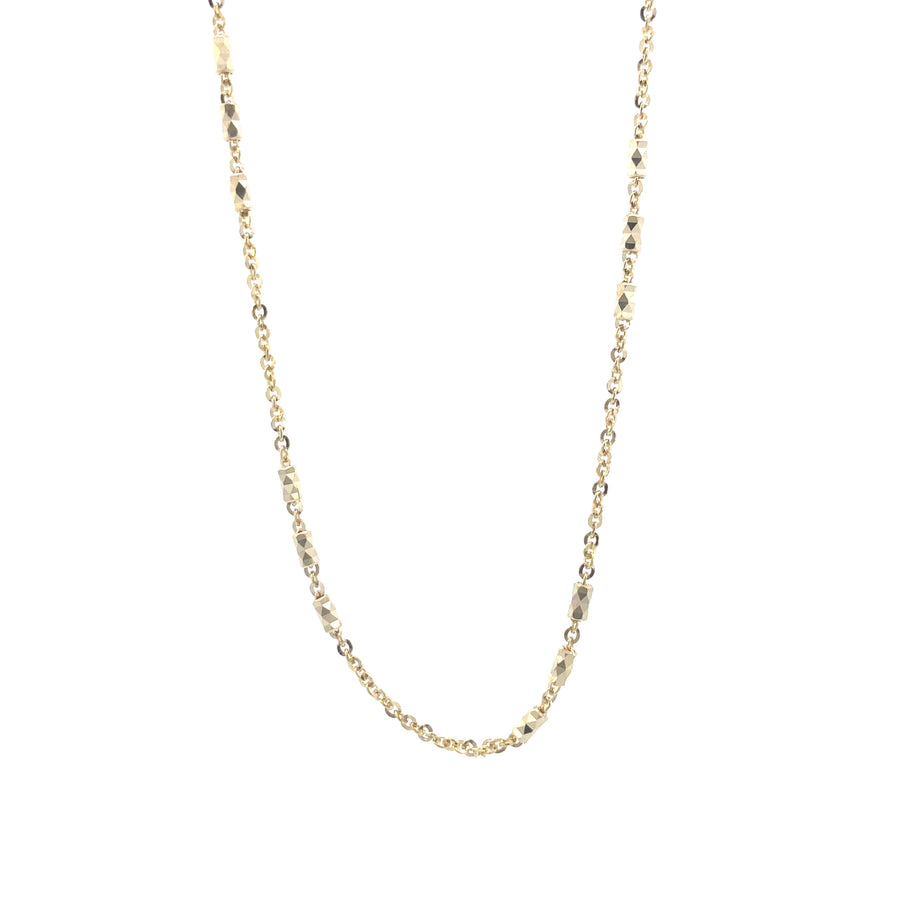 14K Gold Fancy Cut Diamond Chain