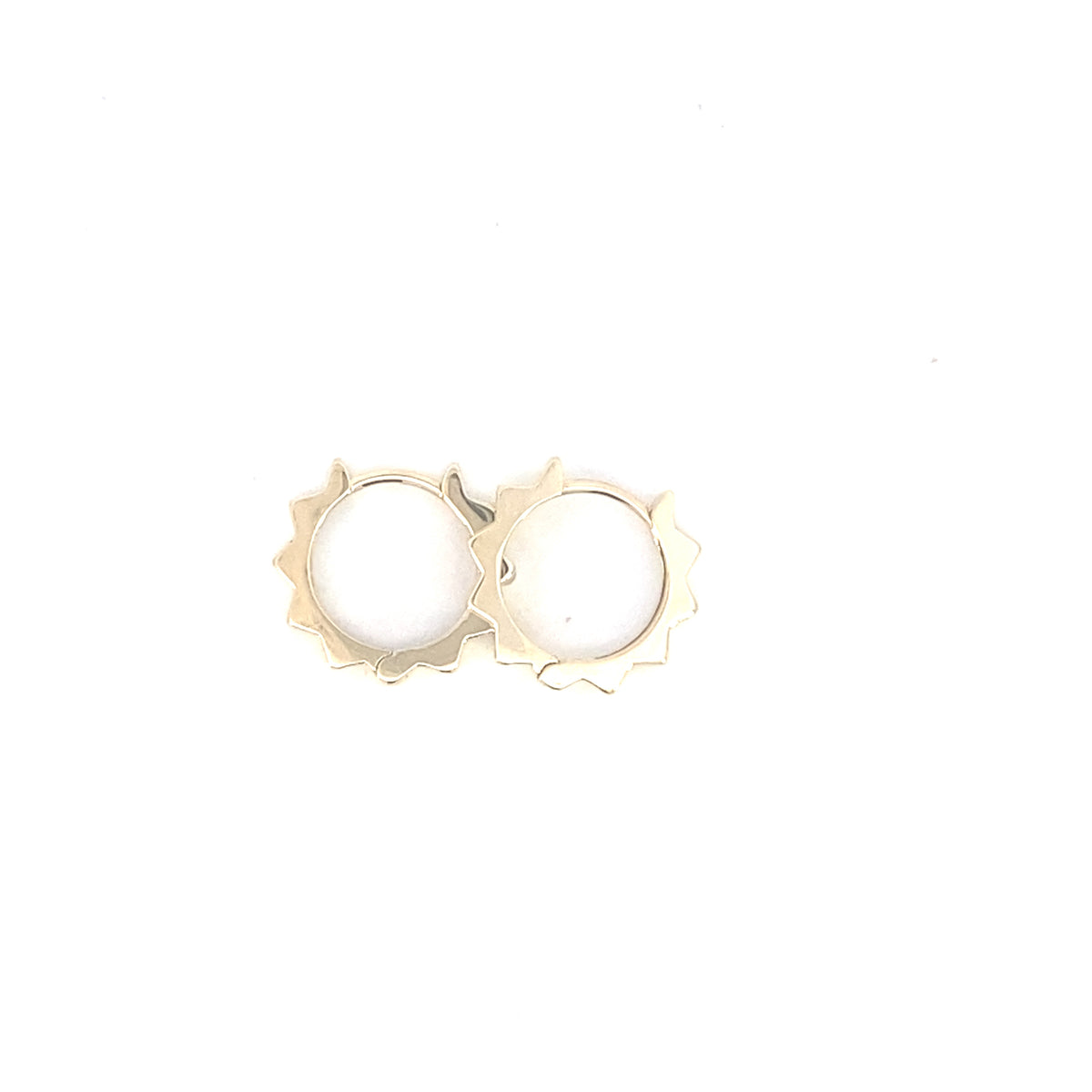14K Gold Sun Shape Hoops | Luby Gold Collection | Luby 