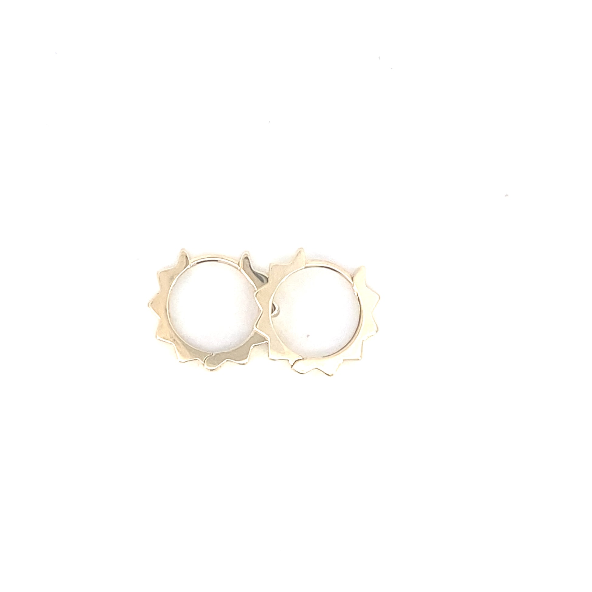 14K Gold Sun Shape Hoops | Luby Gold Collection | Luby 