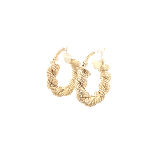 14k Gold Rope Twist Hoops | Luby Gold Collection | Luby 