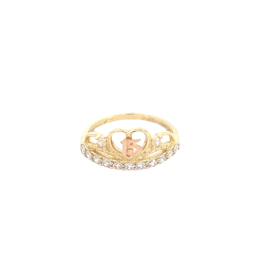 14k Gold 3/C 15th Crown Ring | Luby Gold Collection | Luby 