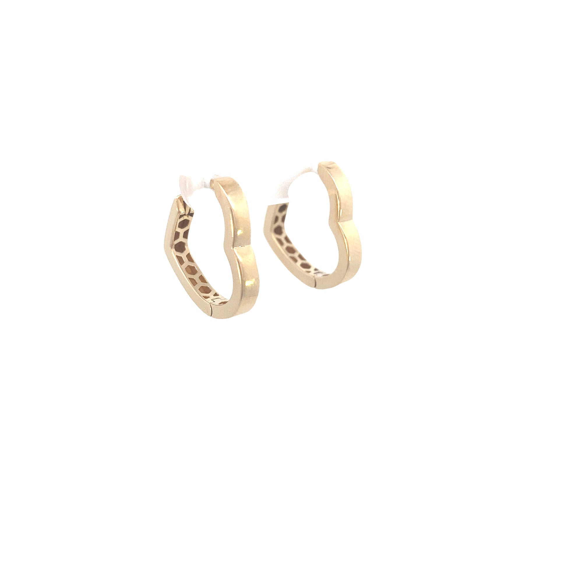 14K Gold Open Heart Hoops Earrings | Luby Gold Collection | Luby 