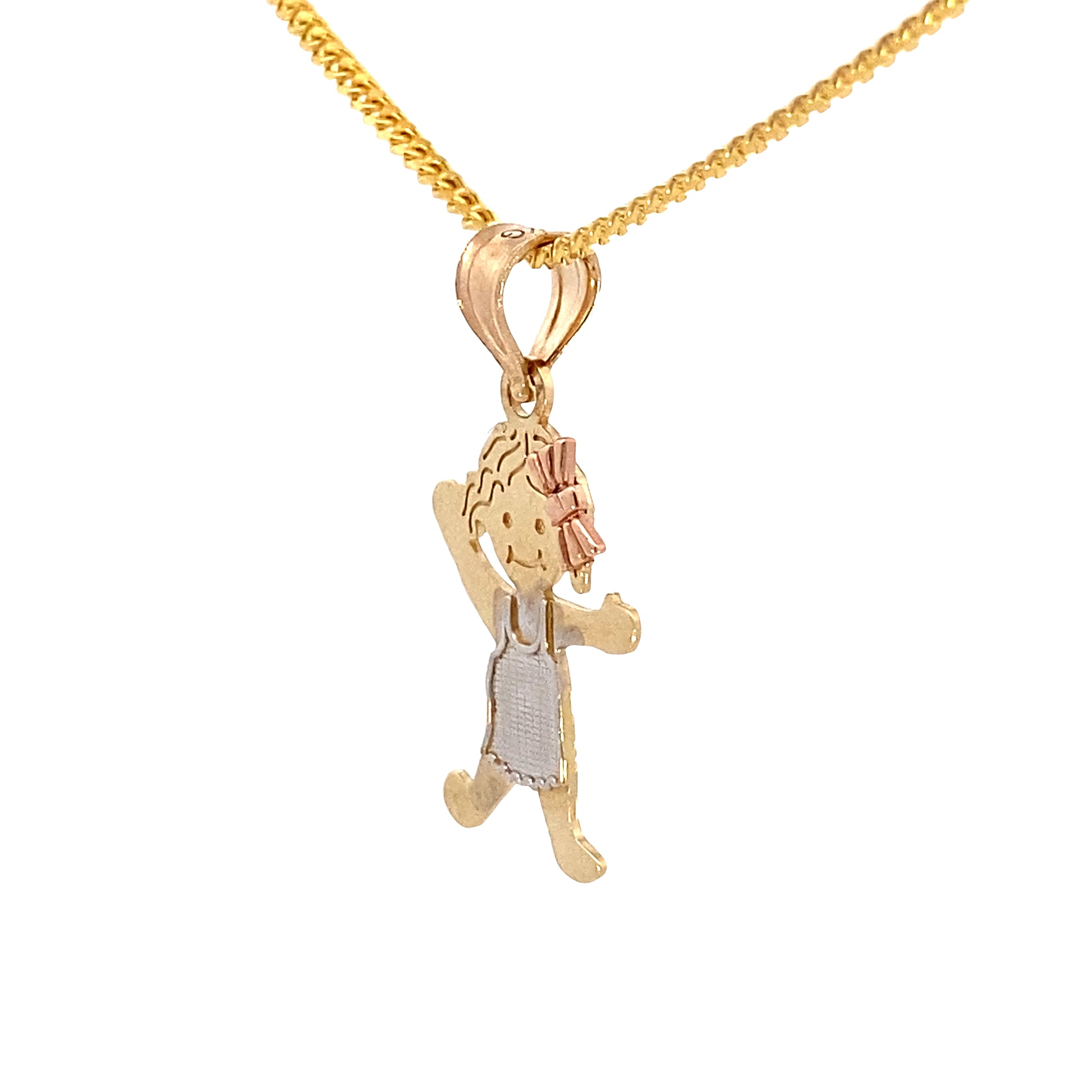 14K 3-color Girl Pendant | Luby Gold Collection | Luby 