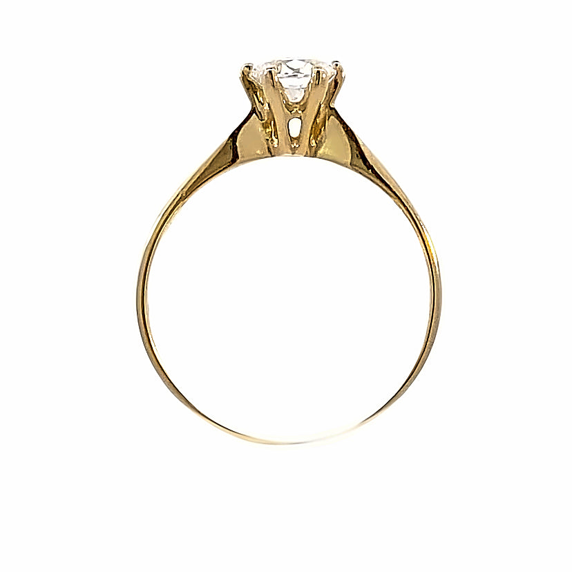 14K Gold Solitaire Six Prone Ring | Luby Gold Collection | Luby 