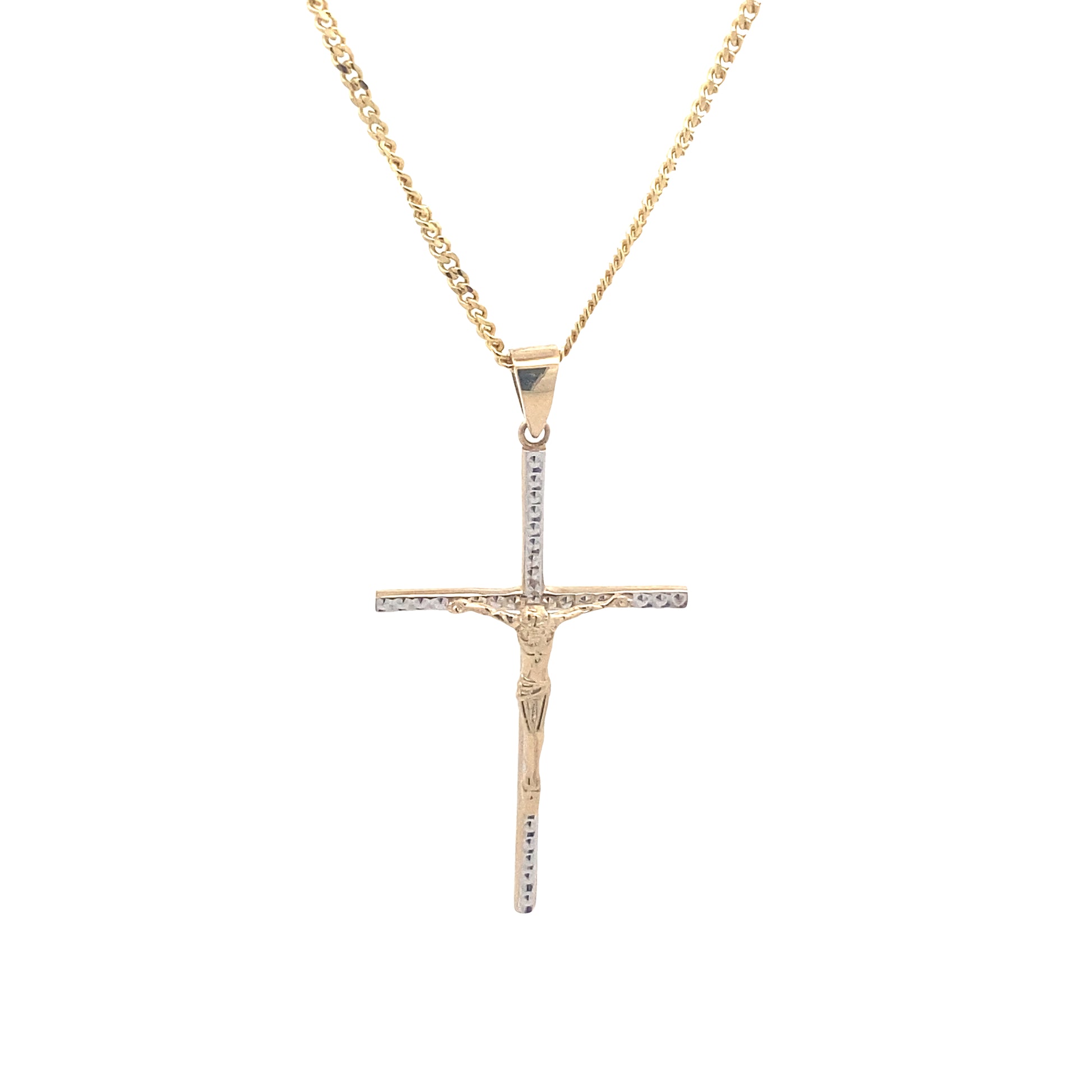 14K Gold 2/t Cross with Image Pendant | Luby Gold Collection | Luby 