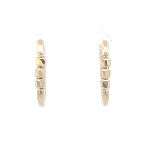 14K Gold Twist and Dots Hoops Earrings | Luby Gold Collection | Luby 