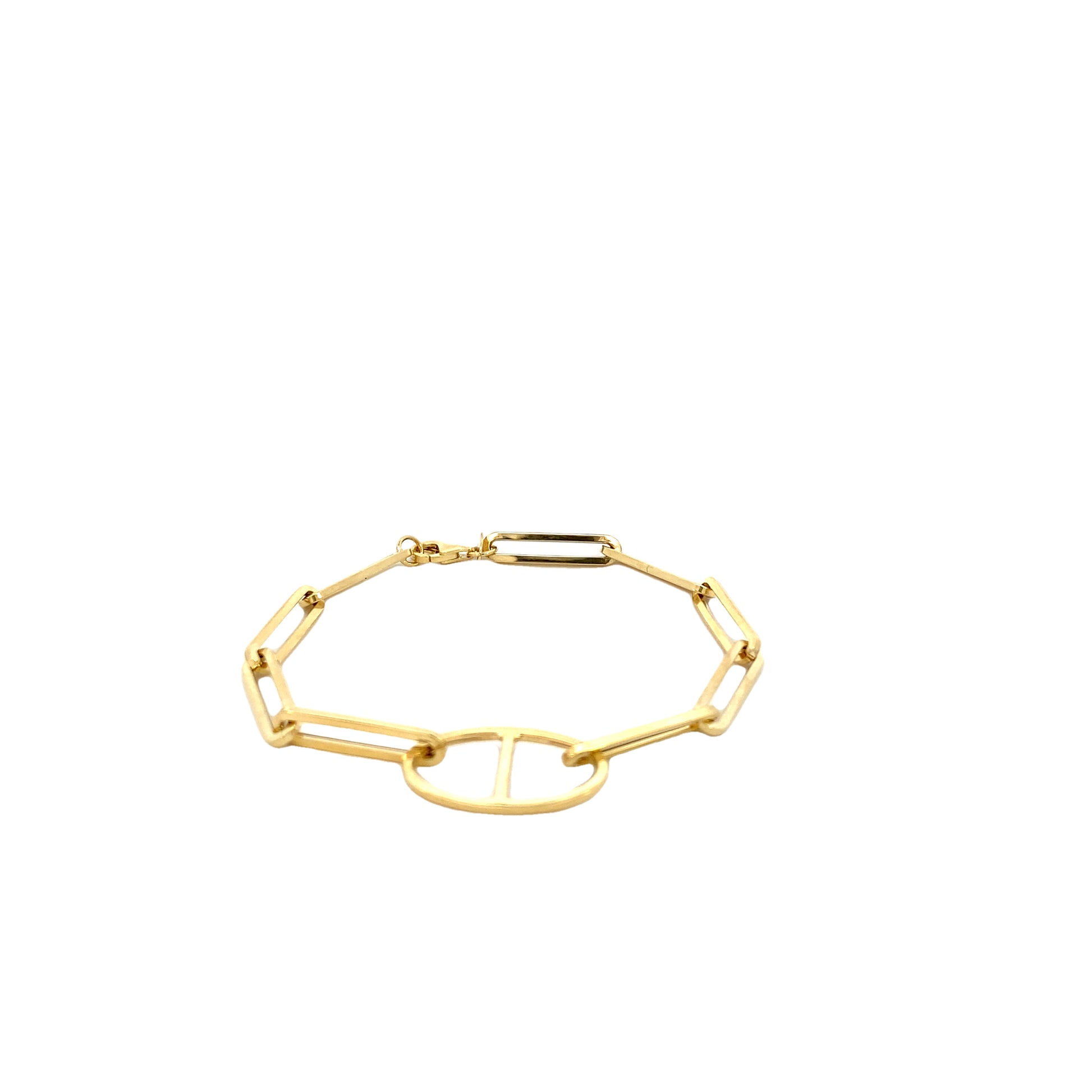 14K Gold Long Paper Clip Bracelet | Luby Gold Collection | Luby 