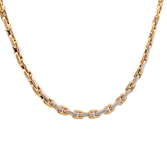 14K Gold 2-tone Double Link Flat Chain | Luby Gold Collection | Luby 