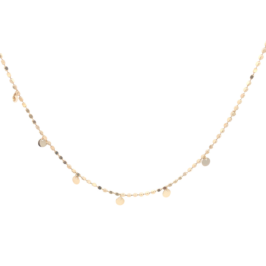 14K Gold Dots Dangle Chain