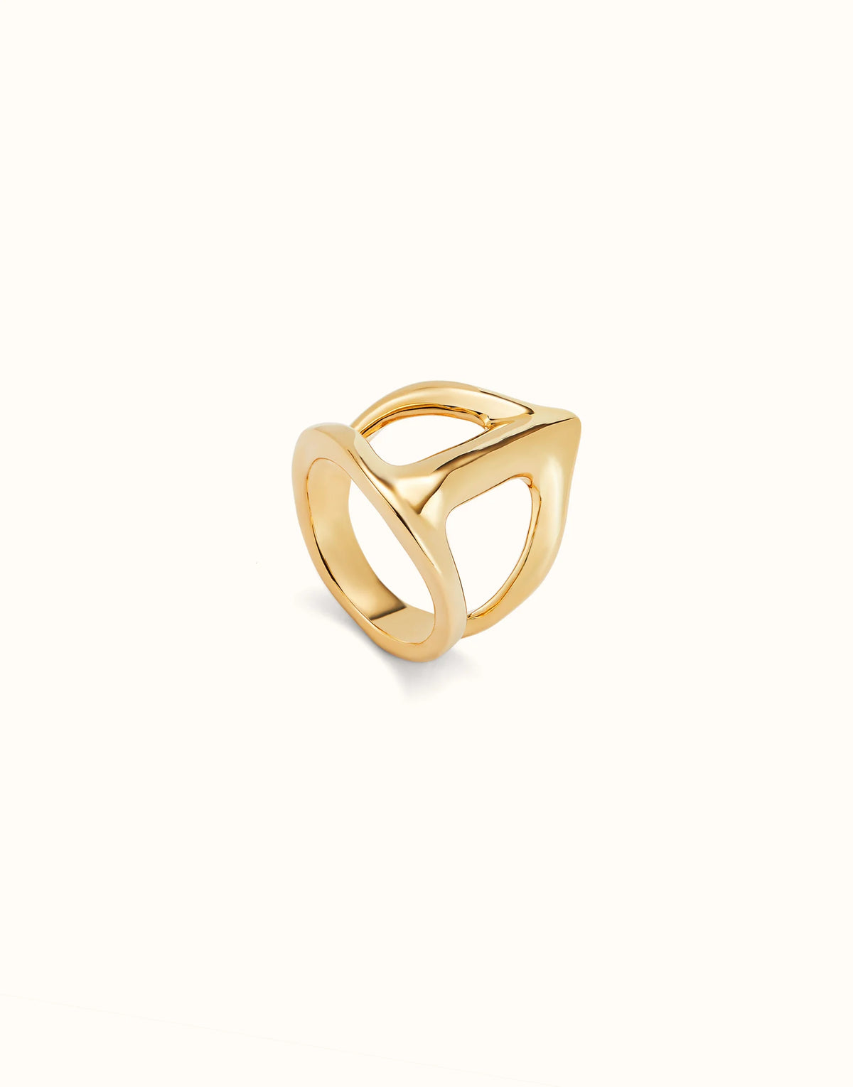 Anillo bañado en oro 18K con forma de MANTARRAYA | Uno de 50 | Luby 