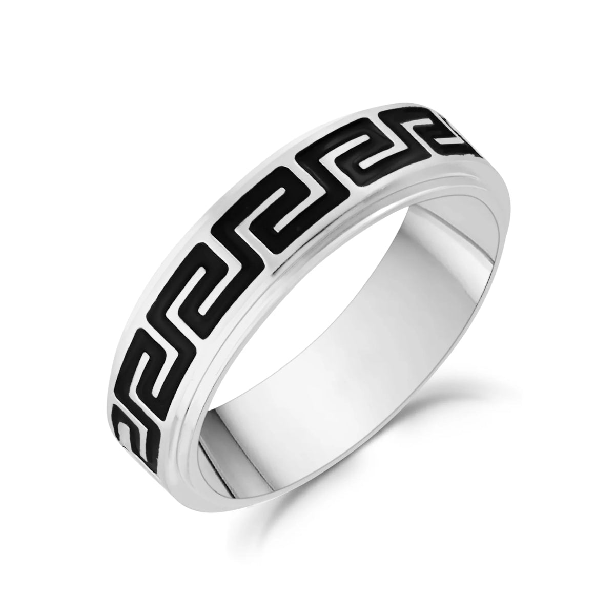 GREEK KEY RING (6MM) | ARZ Steel | Luby 