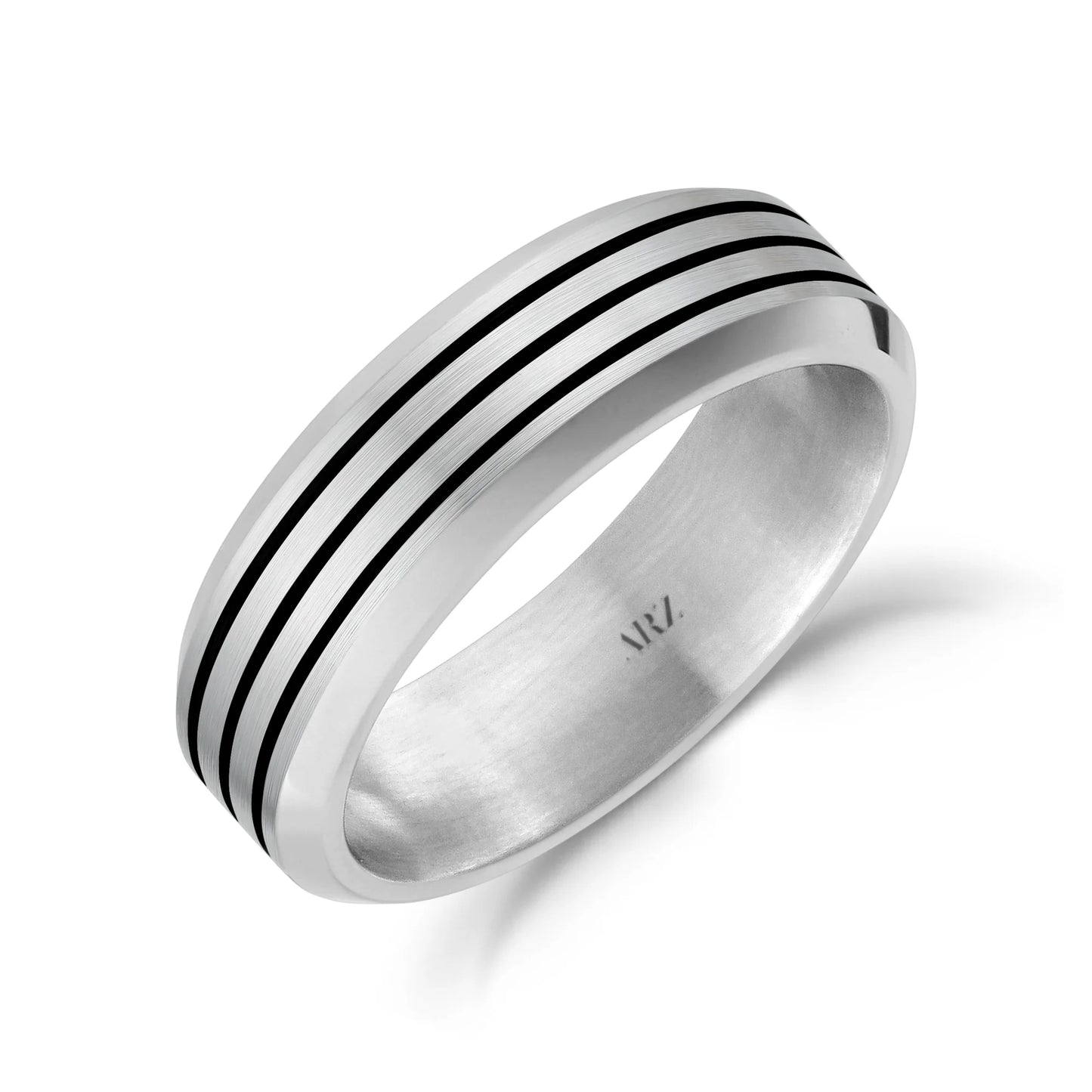 TRIPLE LINE BEVELED EDGE RING (6MM)