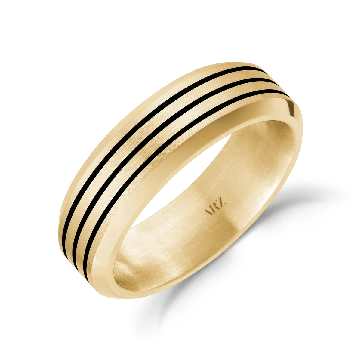 TRIPLE LINE BEVELED EDGE RING (6MM) | ARZ Steel | Luby 