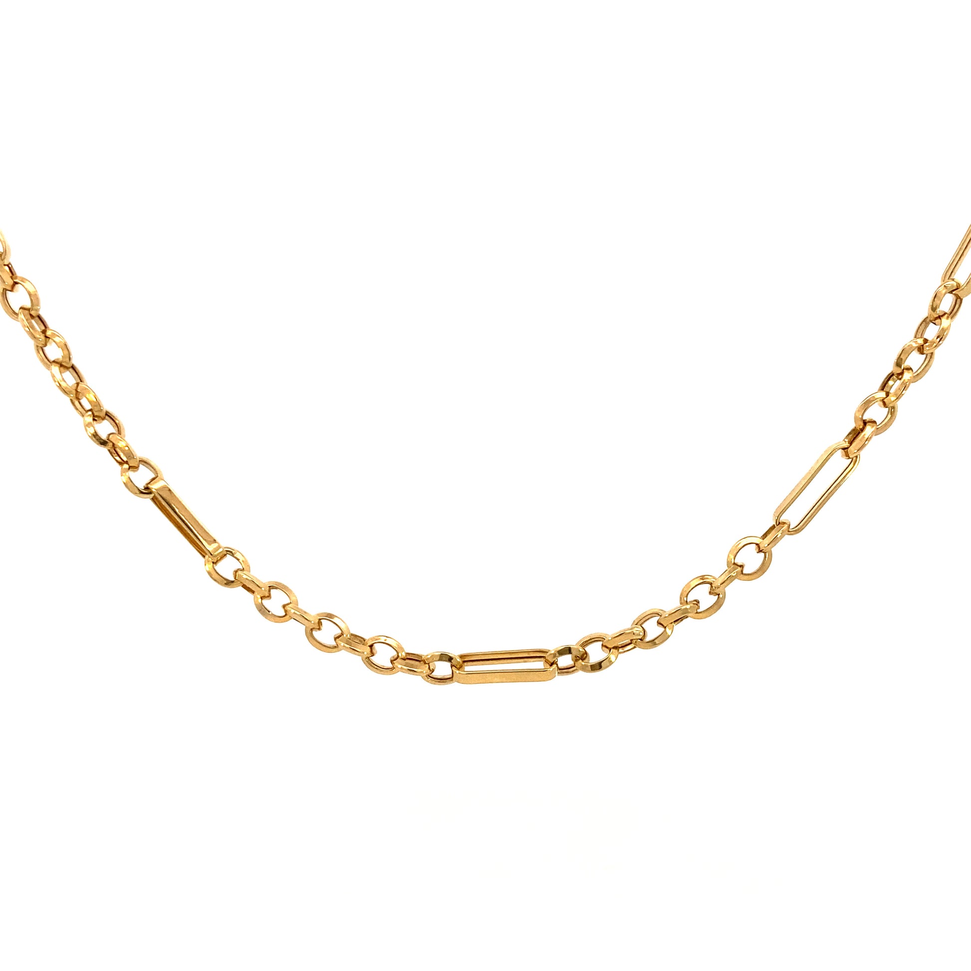 14K Gold Rolo and Long Link Necklace | Luby Gold Collection | Luby 