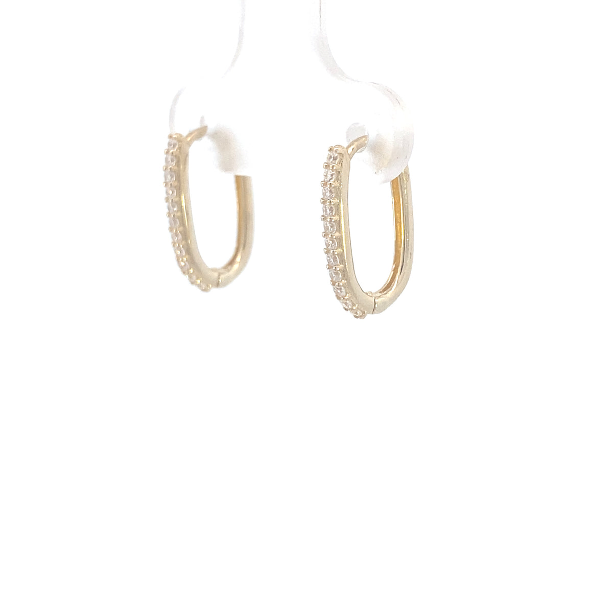 14K Gold Hoop Oval with CZ | Luby Gold Collection | Luby 