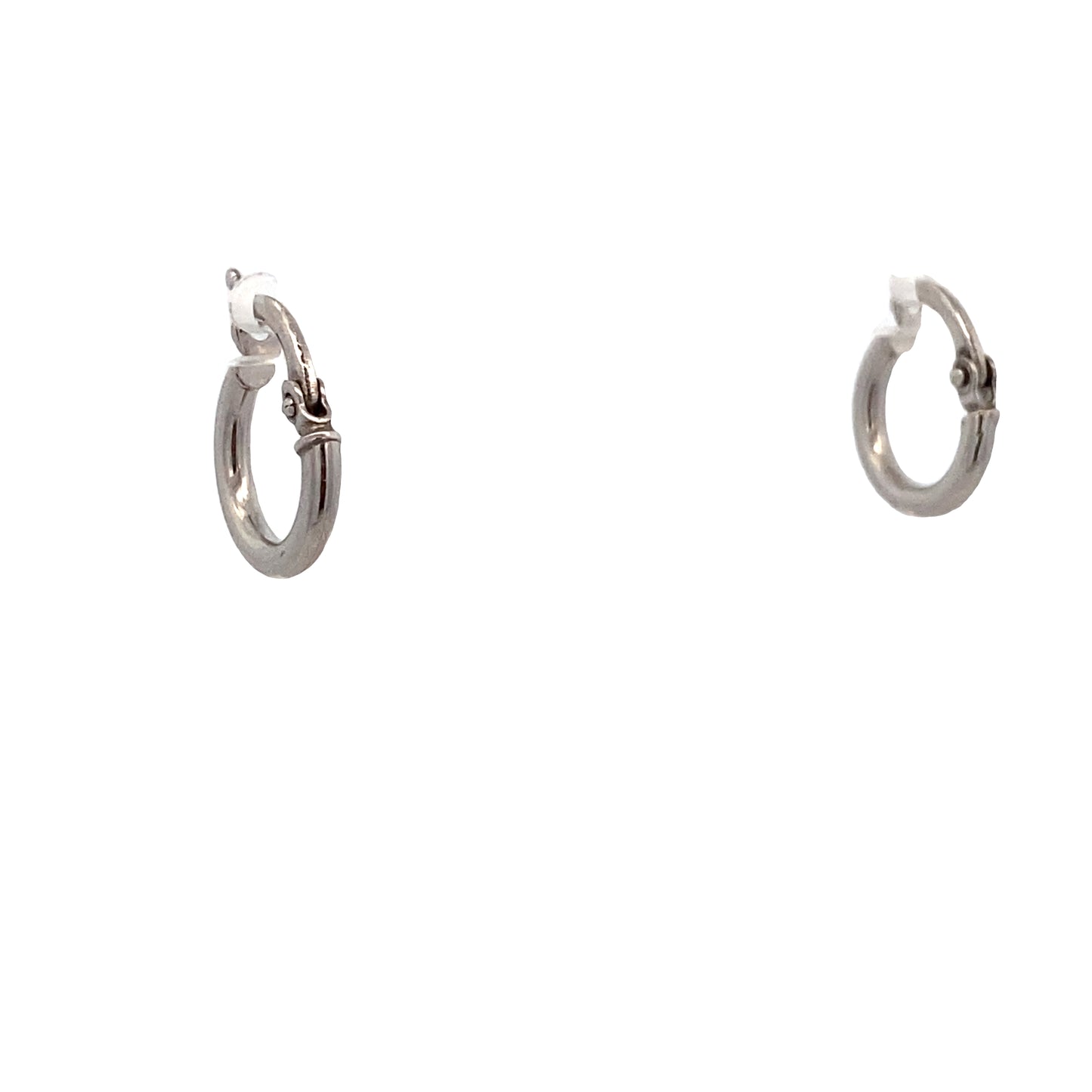 14K White Gold Mini Hoops Earrings | Luby Gold Collection | Luby 