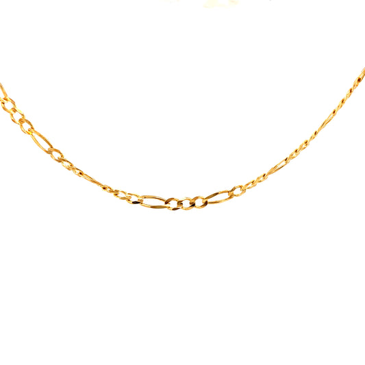 14K Gold Solid Figaro Chain | Luby Gold Collection | Luby 