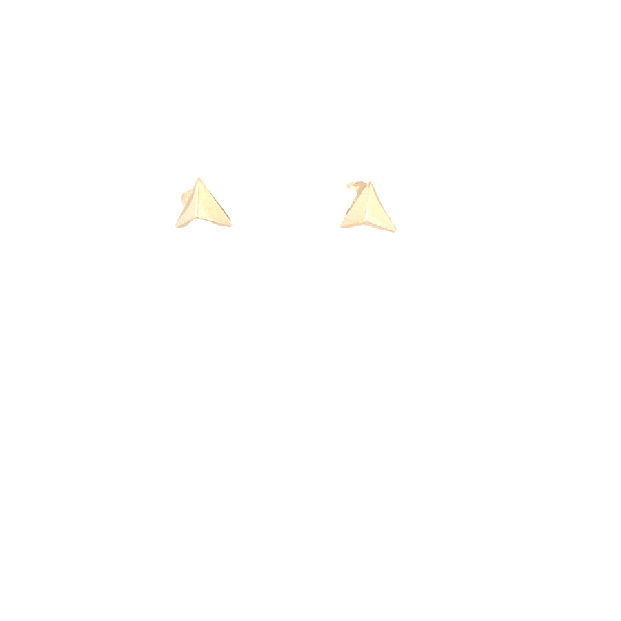 14k Gold Triangle Shape Stud