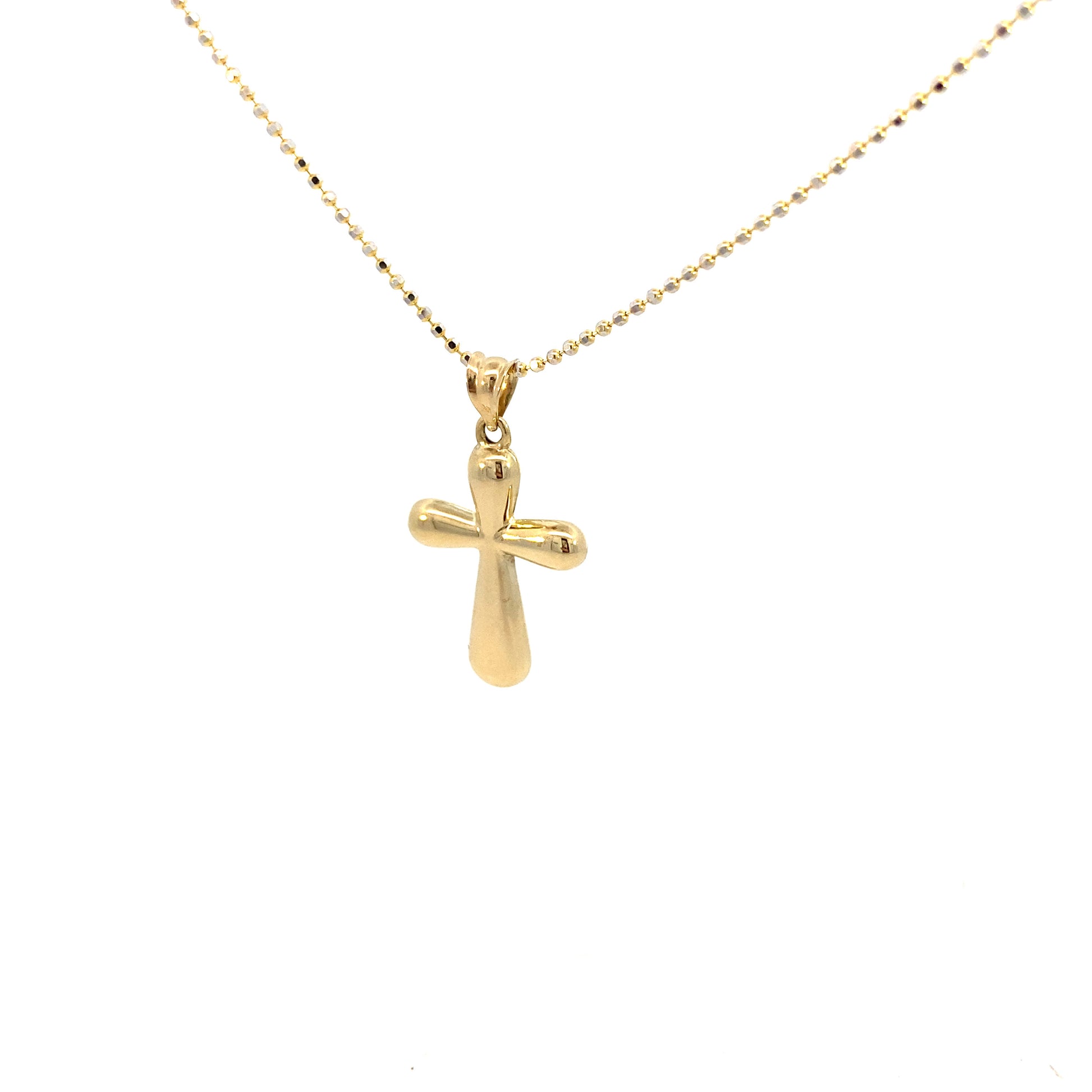 14K Gold Puff Cross Pendant | Luby Gold Collection | Luby 