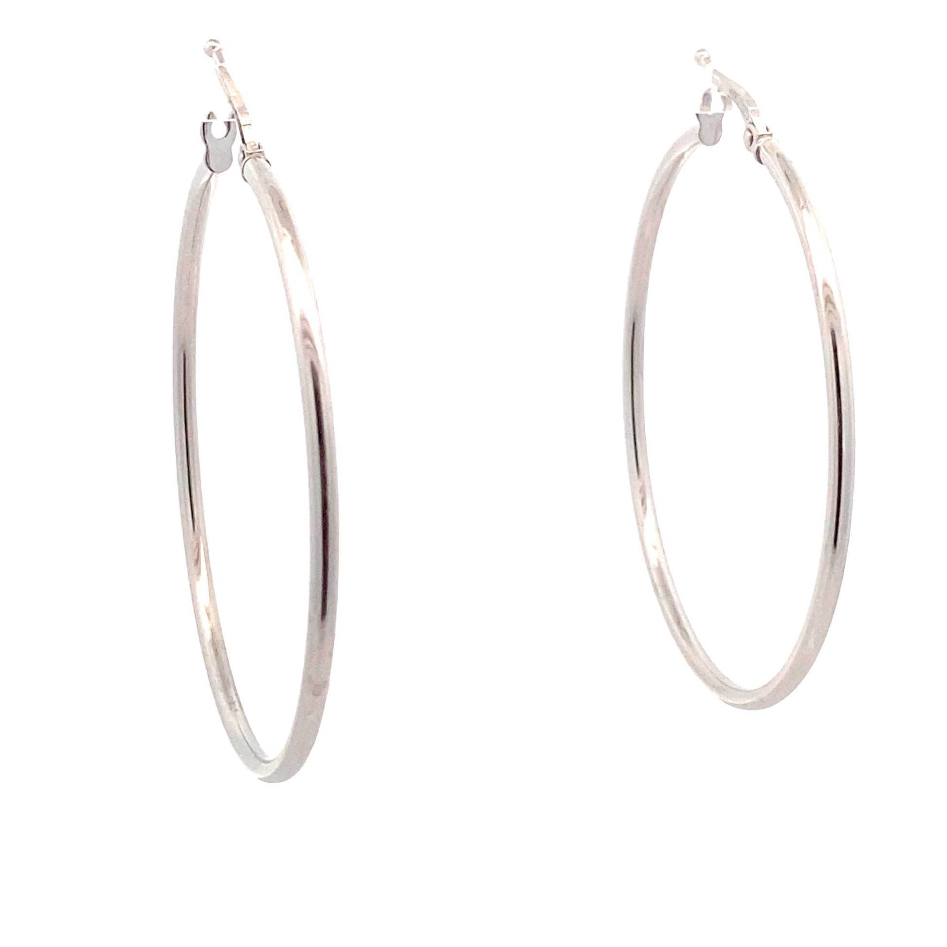 14K White Gold Hoops Earrings | Luby Gold Collection | Luby 