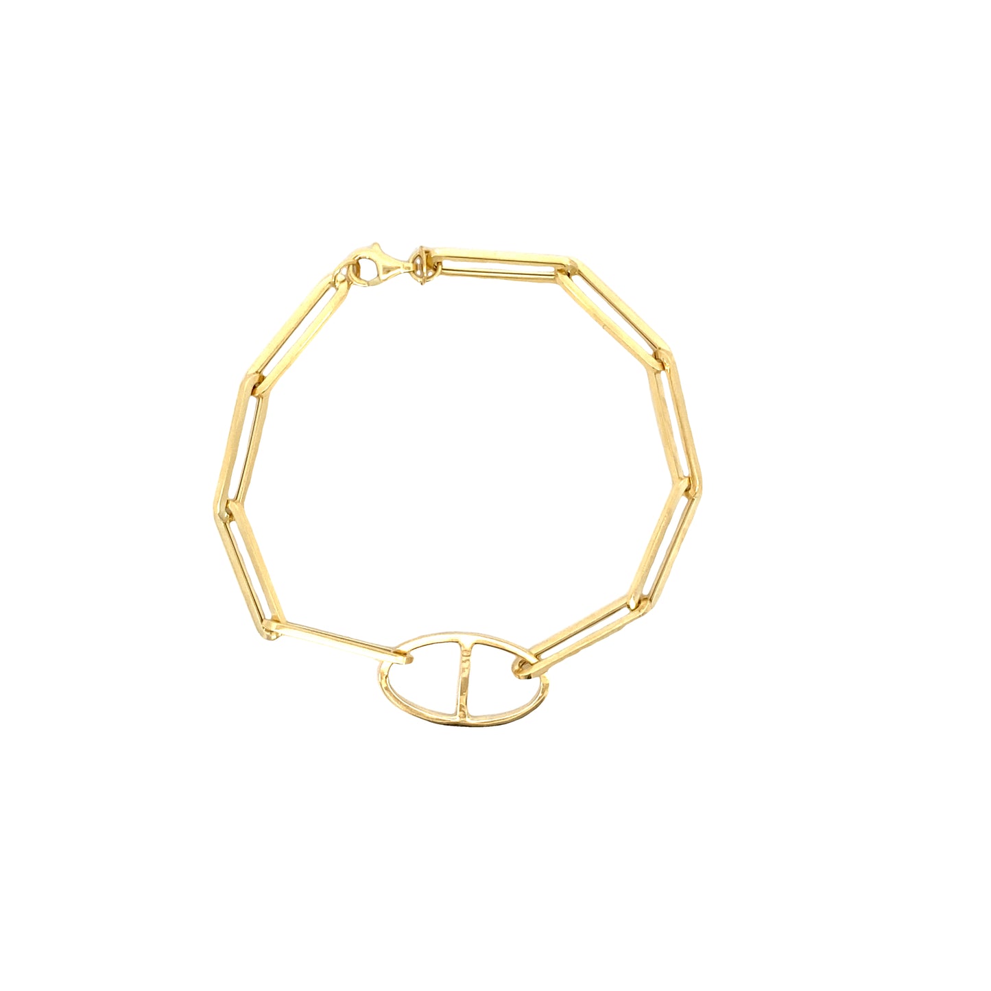 14K Gold Long Paper Clip Bracelet | Luby Gold Collection | Luby 