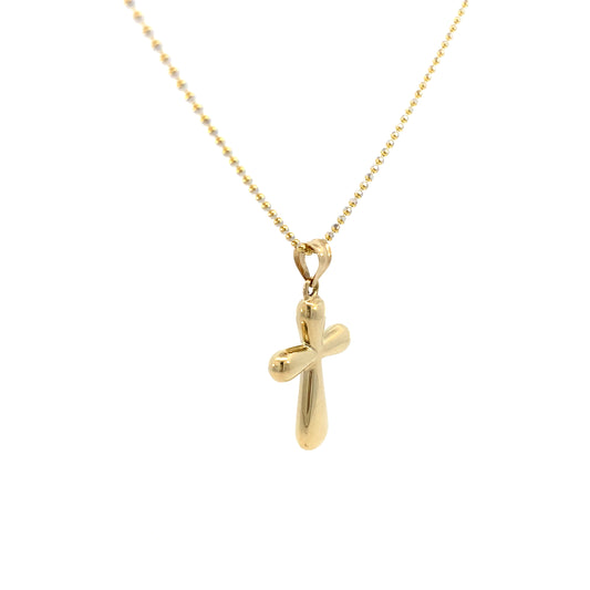 14K Gold Puff Cross Pendant | Luby Gold Collection | Luby 