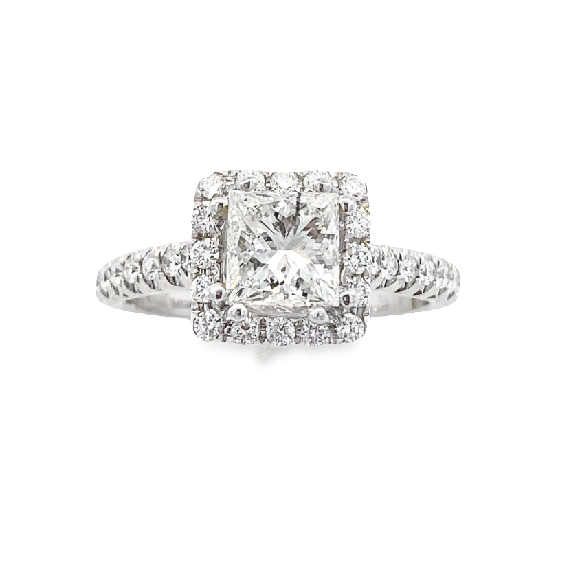 14k Diamond Princess Cut White Gold Engagement Ring | Luby Diamond Collection | Luby 