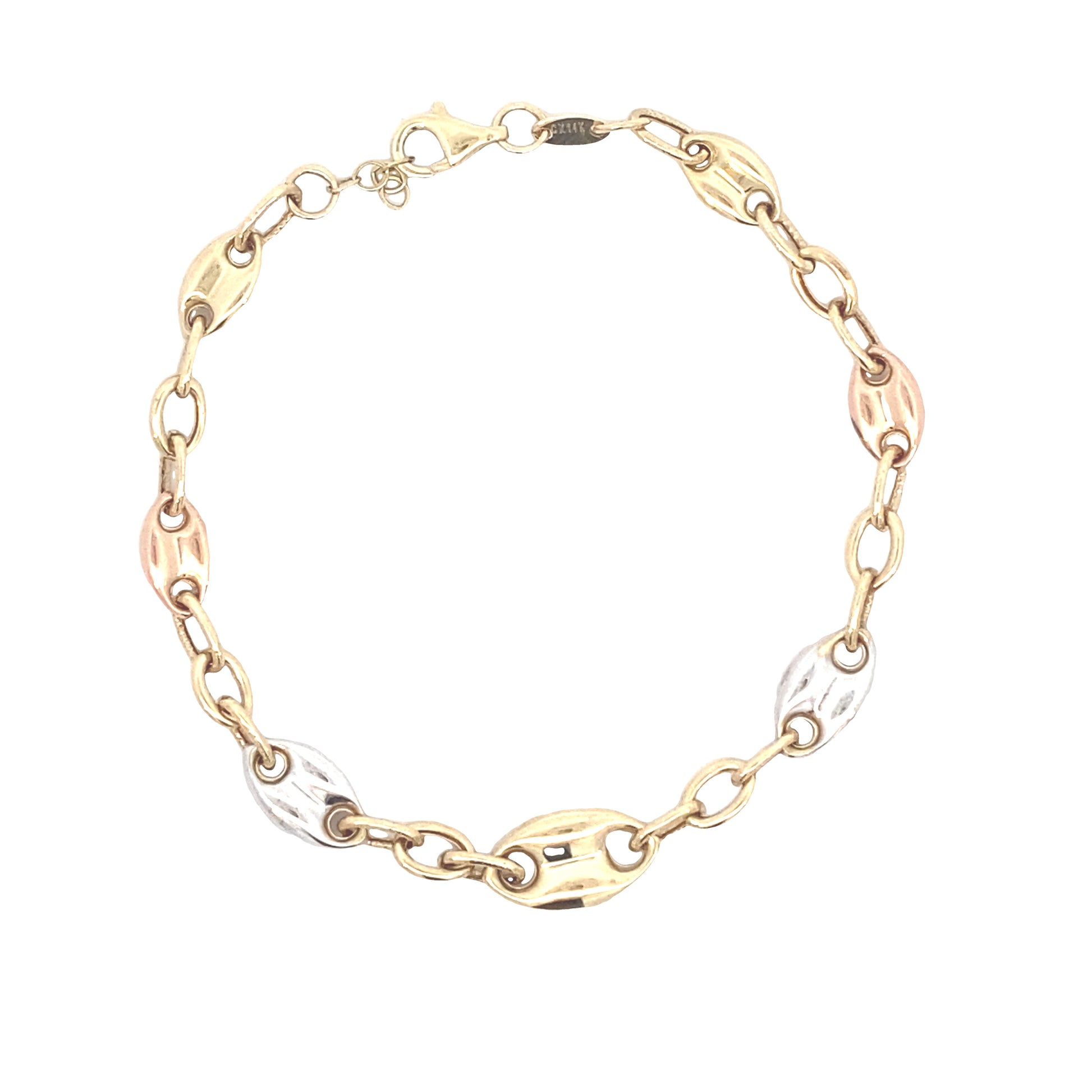 14K Gold 3/C Coffee Bean Bracelet | Luby Gold Collection | Luby 