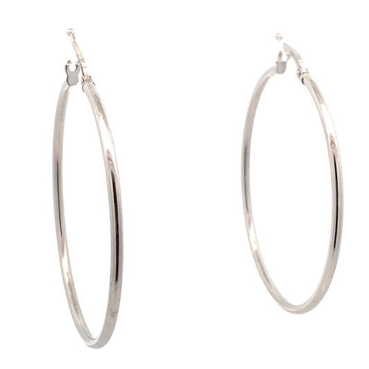 14K White Gold Hoops Earrings | Luby Gold Collection | Luby 
