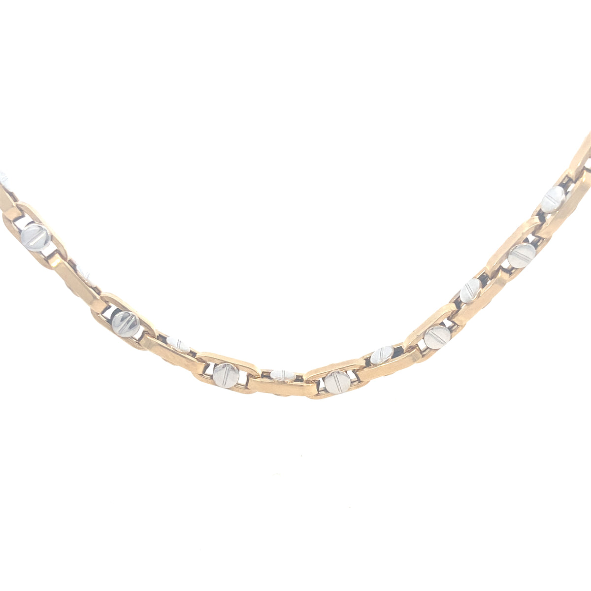14k Gold Link with White Nail Chain | Luby Gold Collection | Luby 