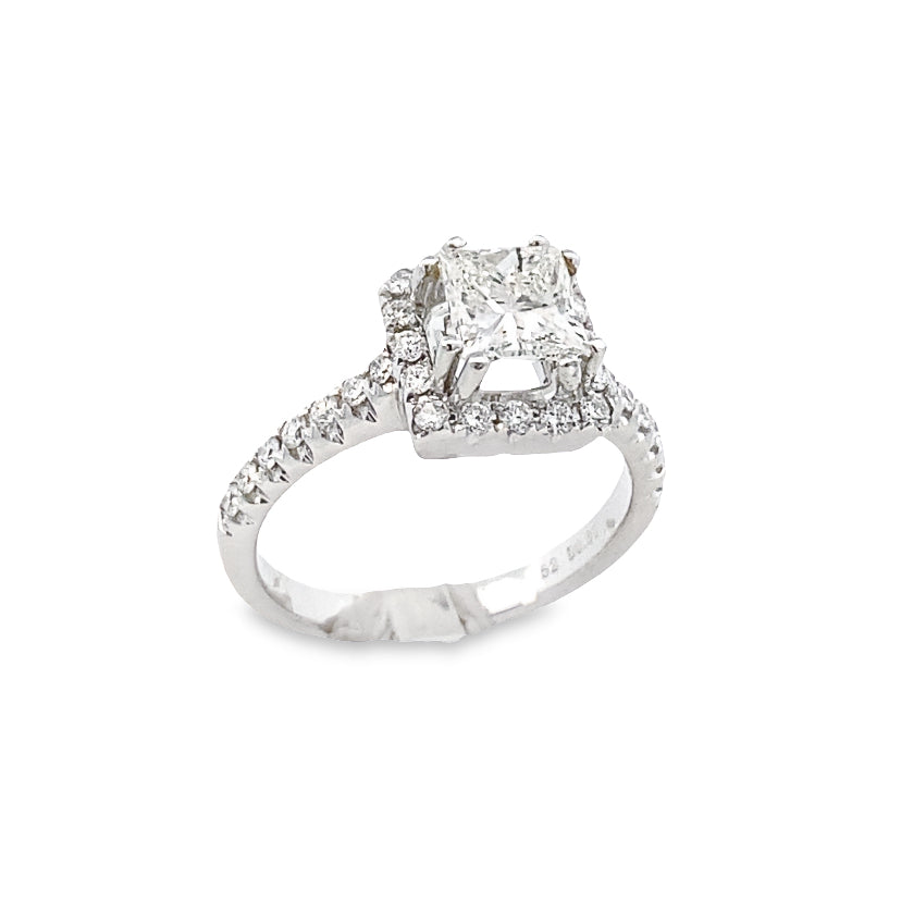 14k Diamond Princess Cut White Gold Engagement Ring | Luby Diamond Collection | Luby 