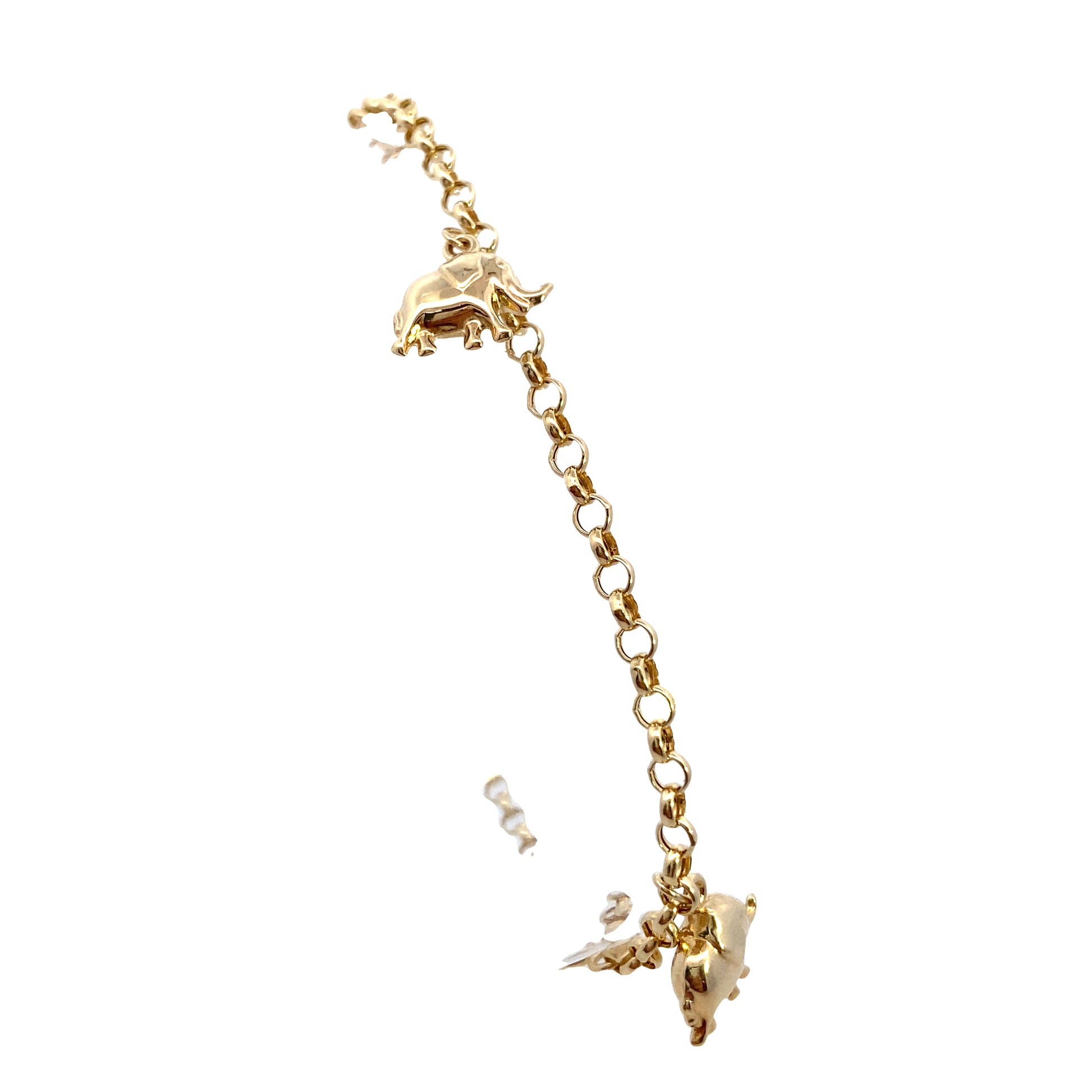 14K Gold Dangle Elephant Bracelet | Luby Gold Collection | Luby 