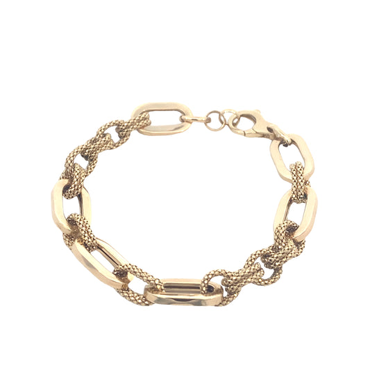 14K Gold Double Link Paper Clip Bracelet | Luby Gold Collection | Luby 