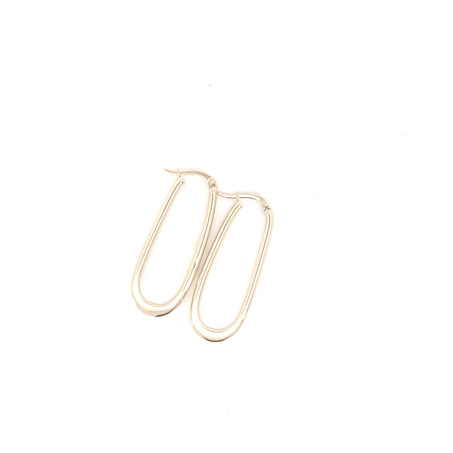 14K Gold Long Oval Earrings Hoops | Luby Gold Collection | Luby 