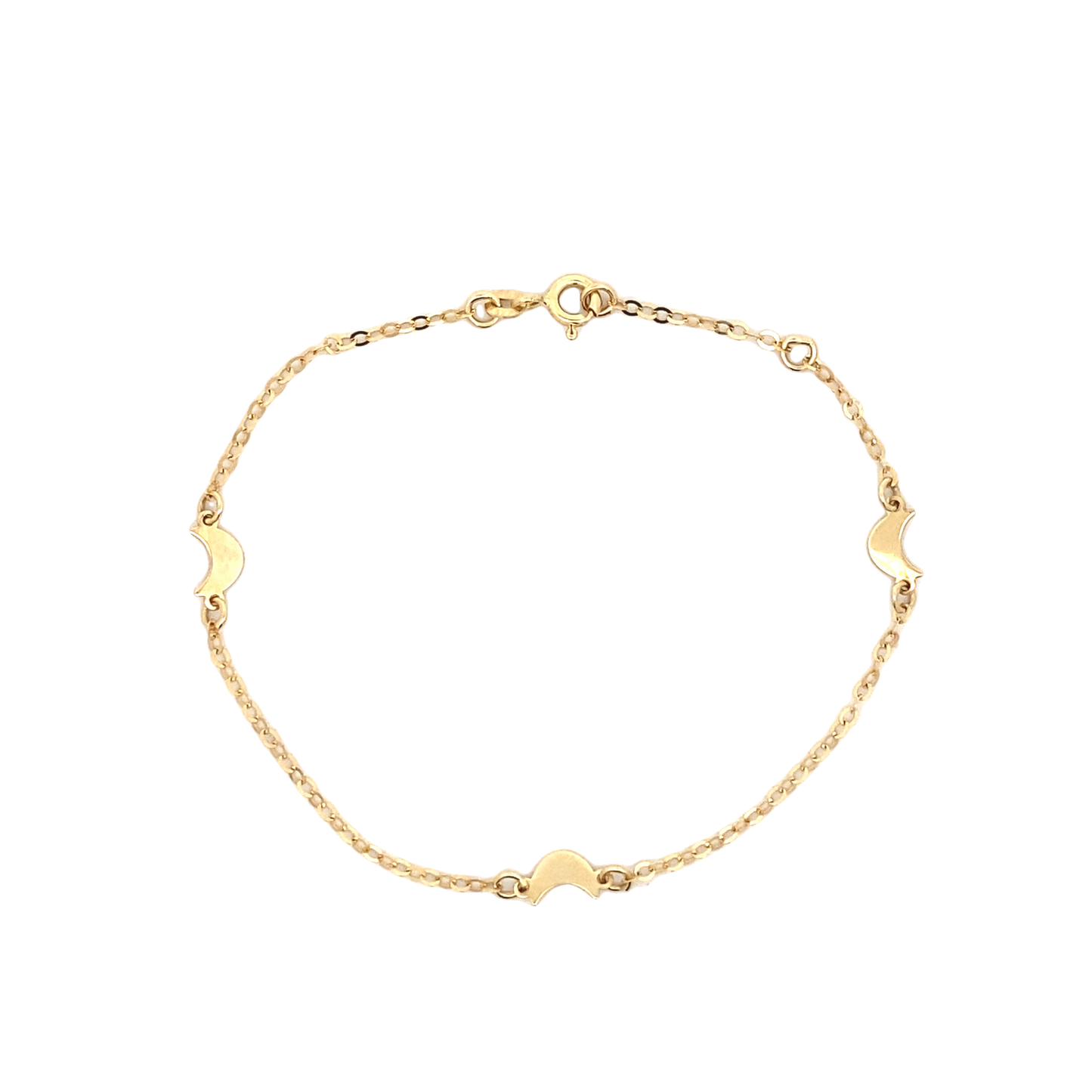 14K Gold Moon Charm Bracelet