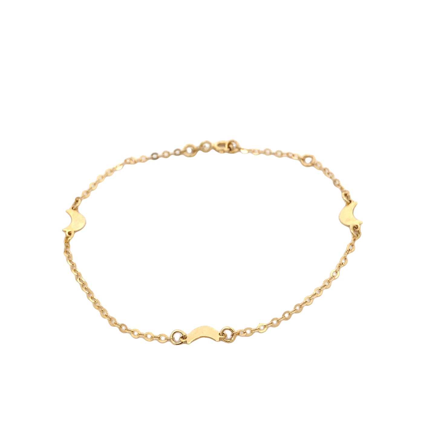 14K Gold Moon Charm Bracelet