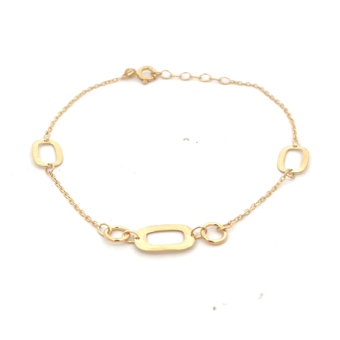 14K Gold Orbit Rectangle Bracelet