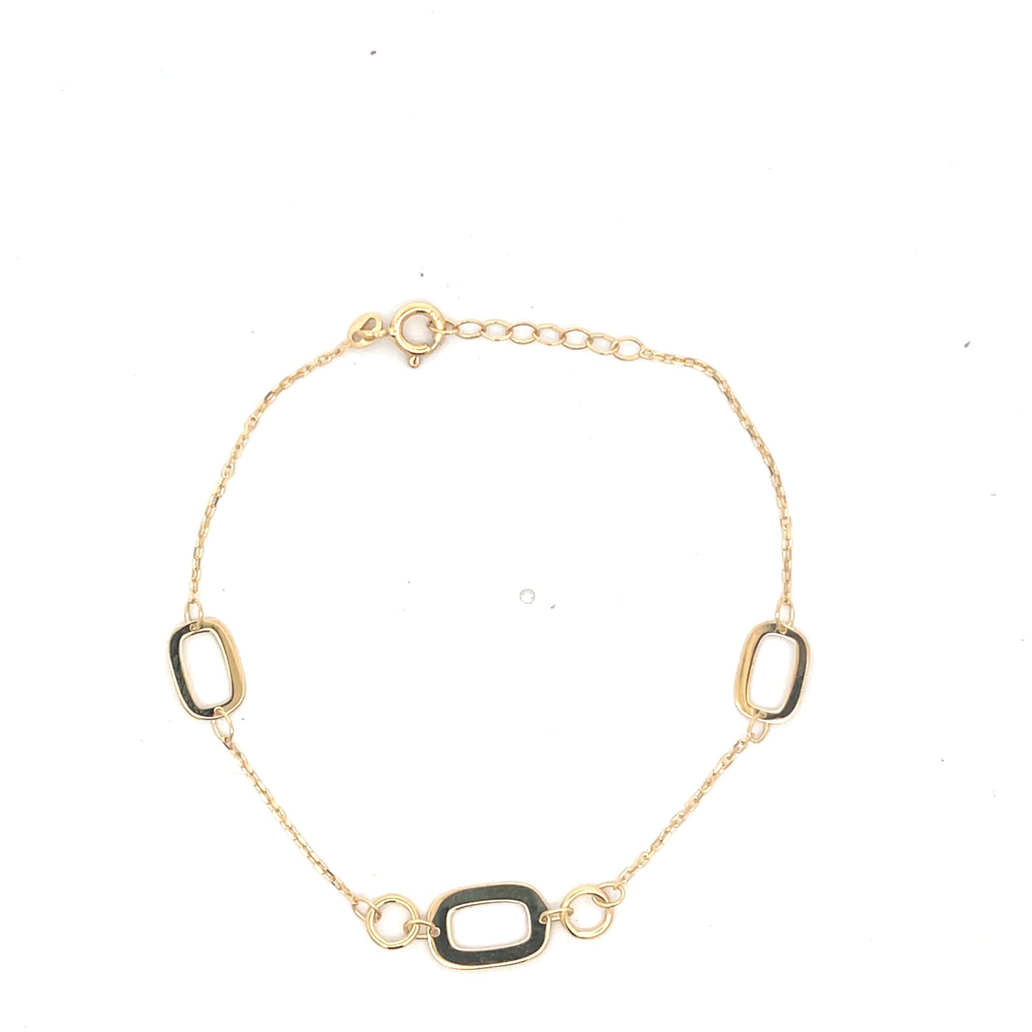 14K Gold Orbit Rectangle Bracelet