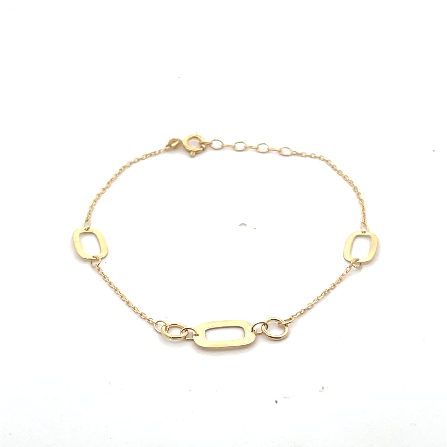 14K Gold Orbit Rectangle Bracelet