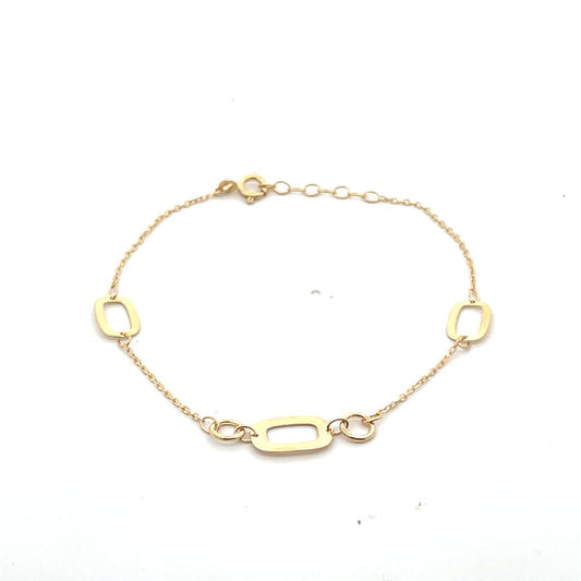 14K Gold Orbit Rectangle Bracelet