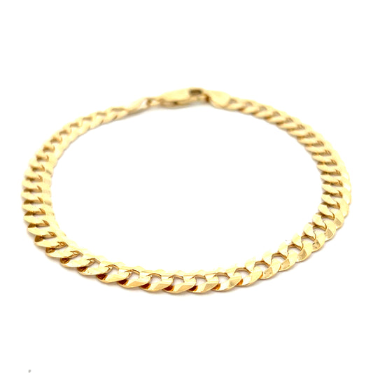 14k Gold Flat Solid Cuban Bracelet