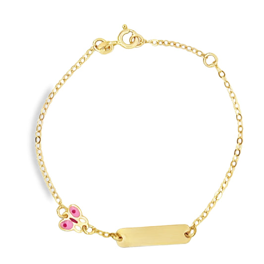 14K Gold Pink Baby Butterfly Bracelet