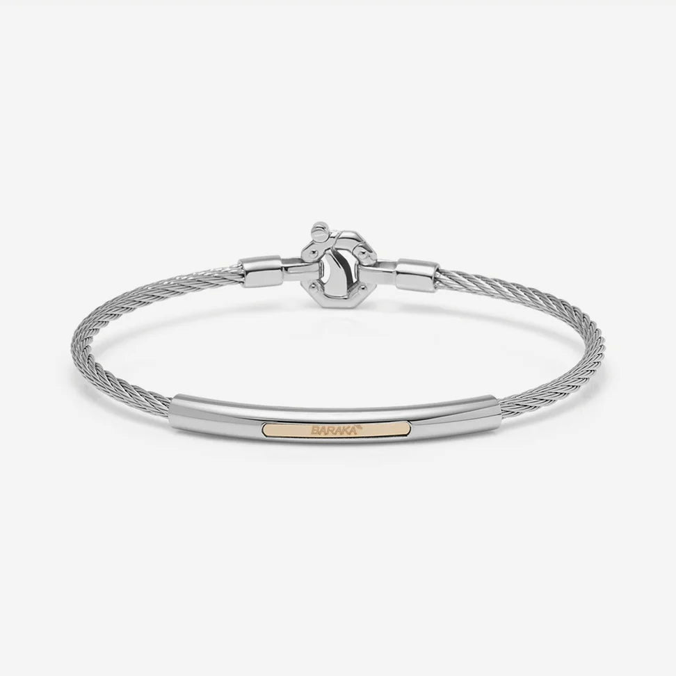 Baraka Stainless steel bracelet with PVD and rose gold. White diamond in the clasp. | Baraka | Luby 