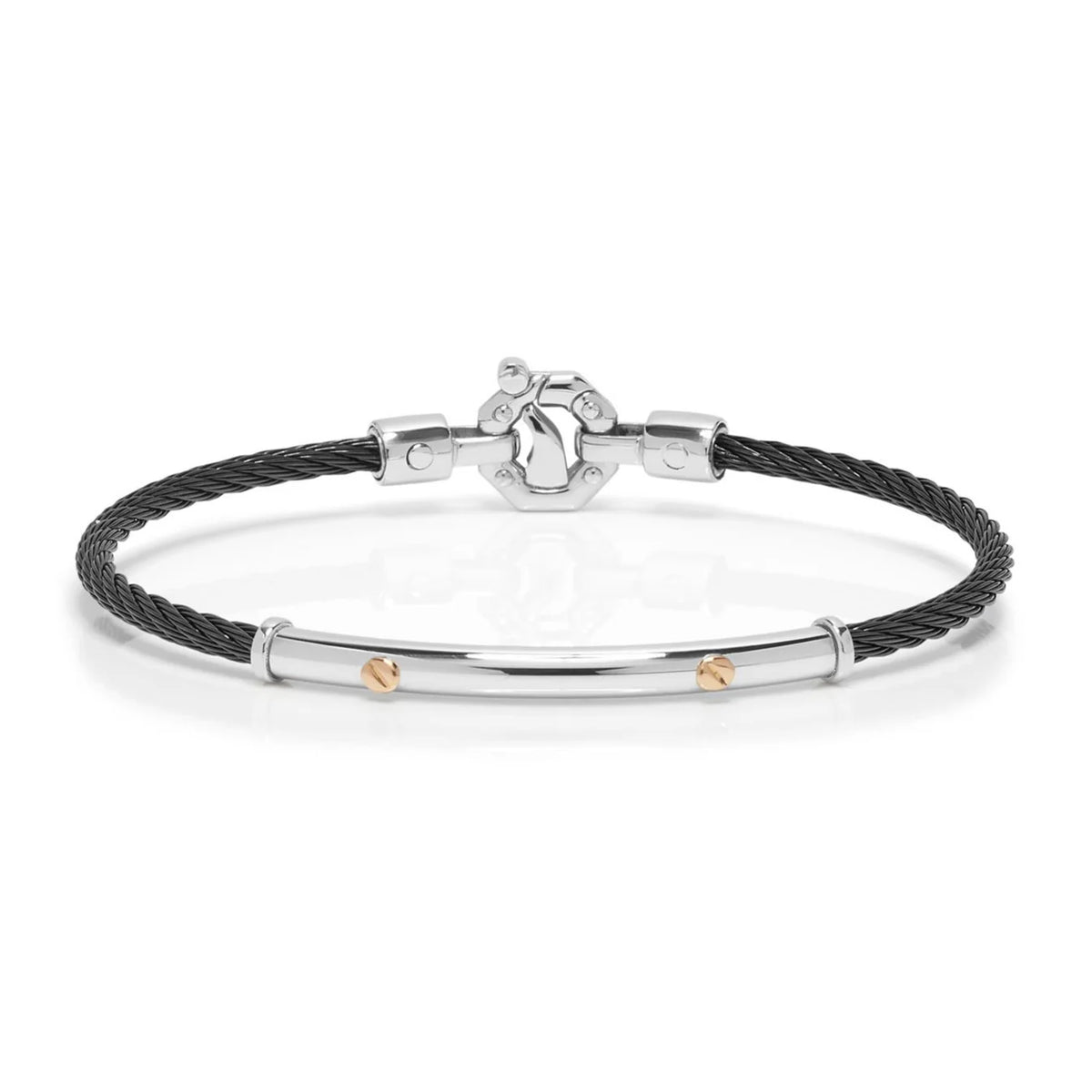 Baraka Stainless steel bracelet and rose gold. White diamond in the clasp. | Baraka | Luby 