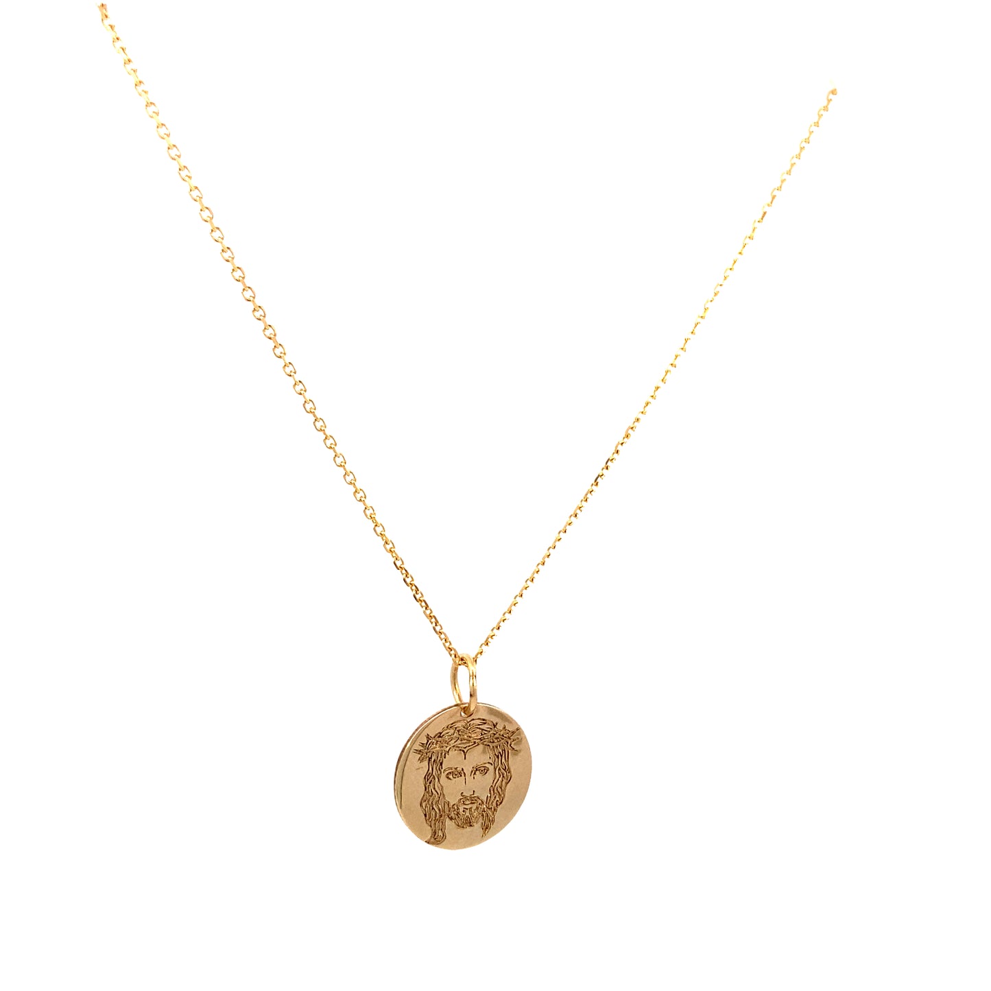 14K Gold Custom Round Jesus Siluette | Luby Gold Collection | Luby 