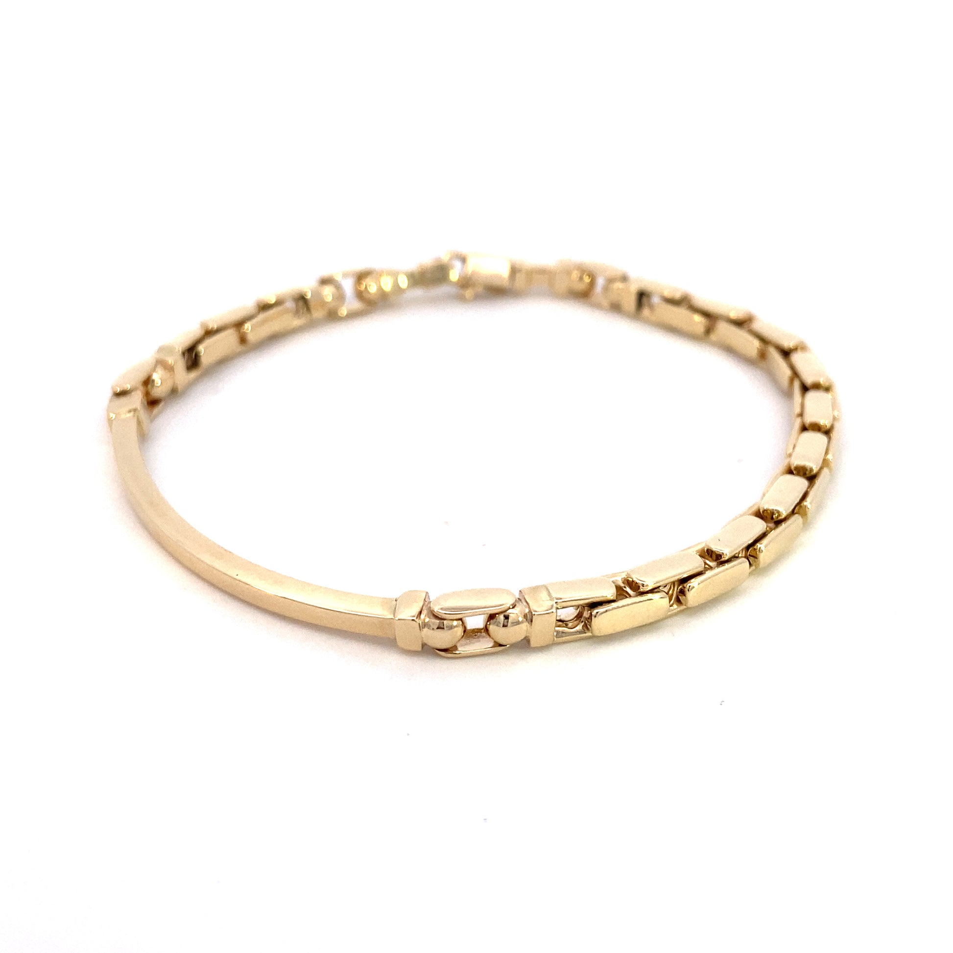 14K Gold Engrave Men Bracelet | Luby Gold Collection | Luby 