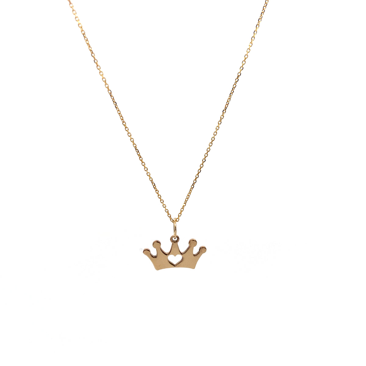 14K Gold Custom Crown with Heart Shape Pendant | Luby Gold Collection | Luby 