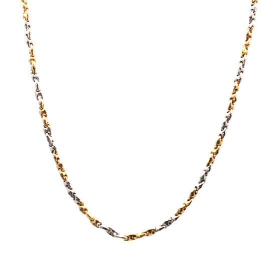 18K Gold Elegant Two-Tone Link Chain | Zancan | Luby 