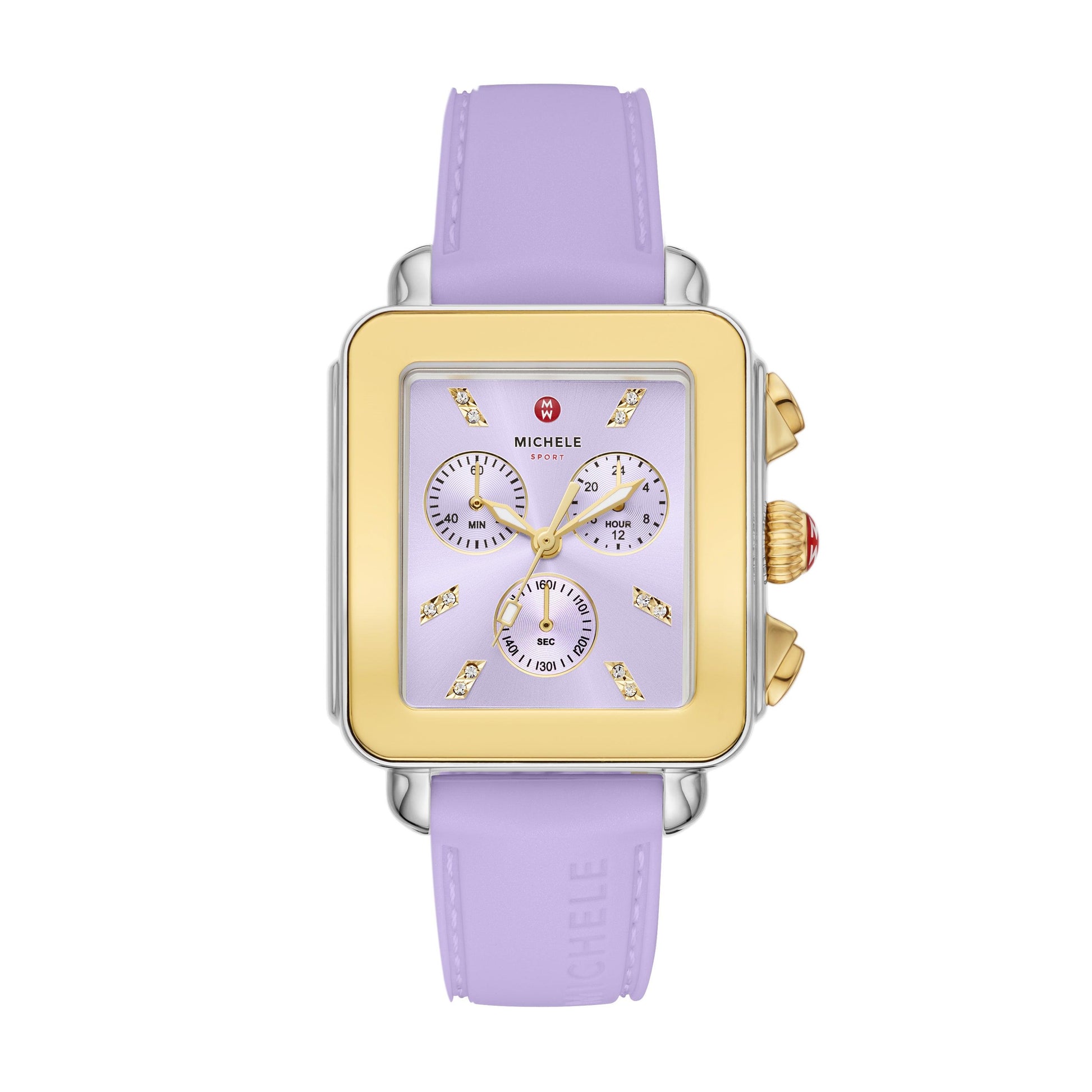 Deco Sport Gold-Tone Lavender Silicone Watch | Michele | Luby 